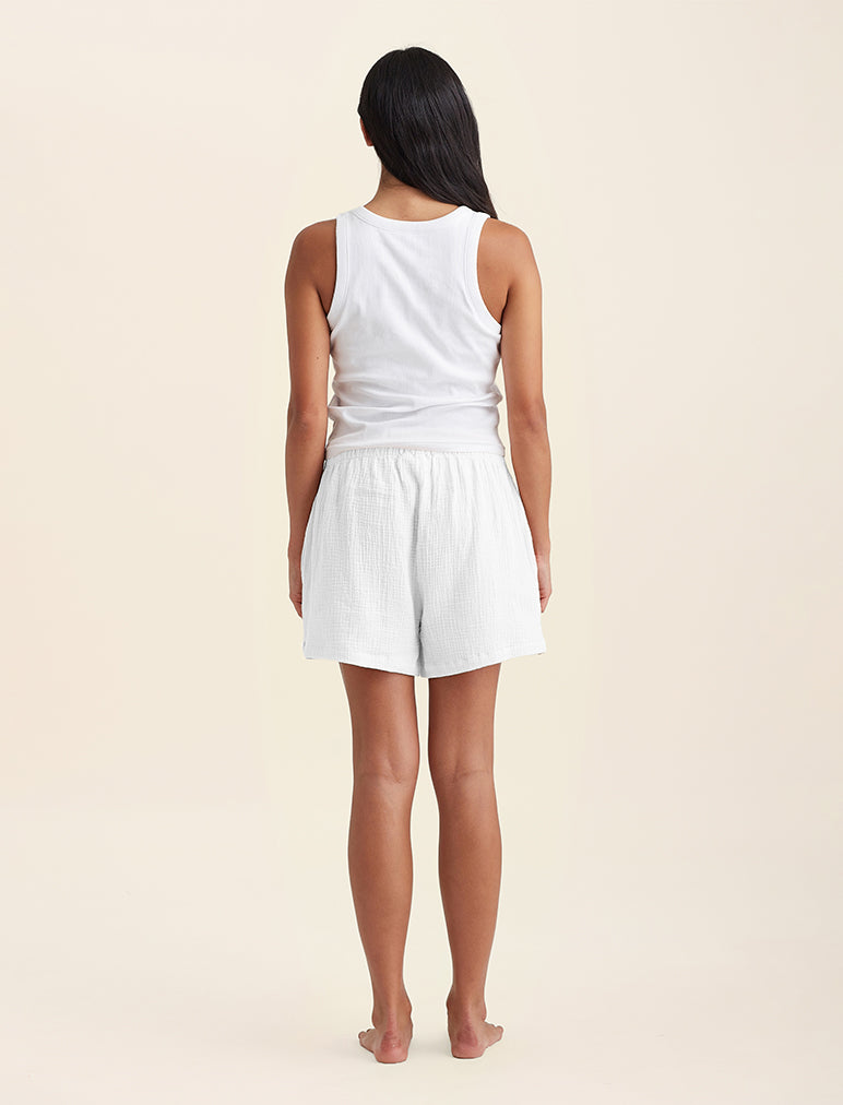 Ashley Textured Cotton Oversized Boxer Short