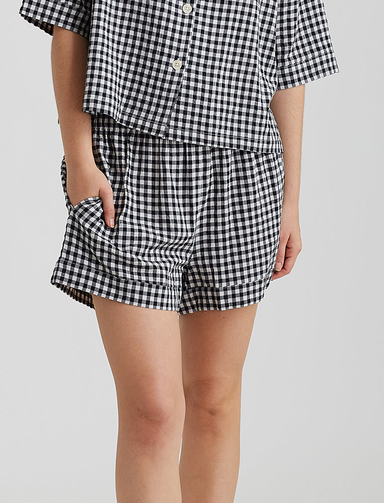 Seersucker Gingham Boxer PJ Set