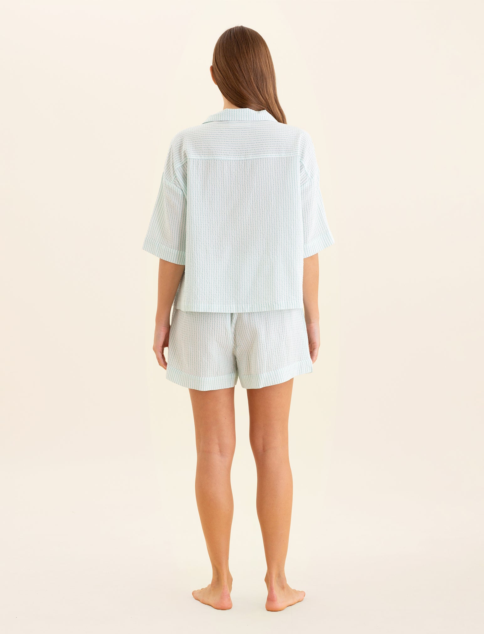 Sabine Seersucker Stripe Boxer PJ Set
