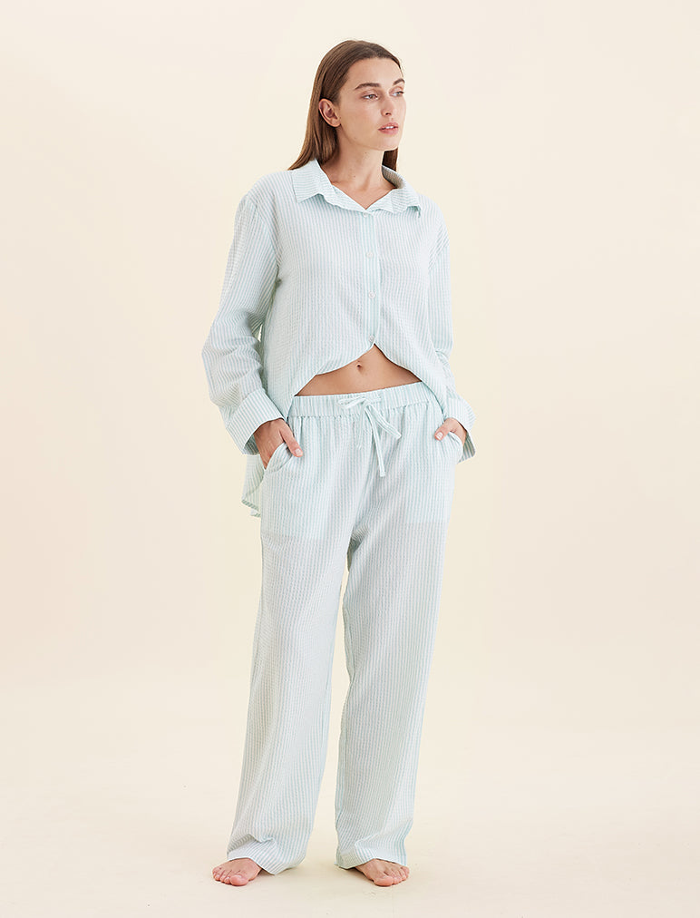 Sabine Seersucker Stripe F/L Pant