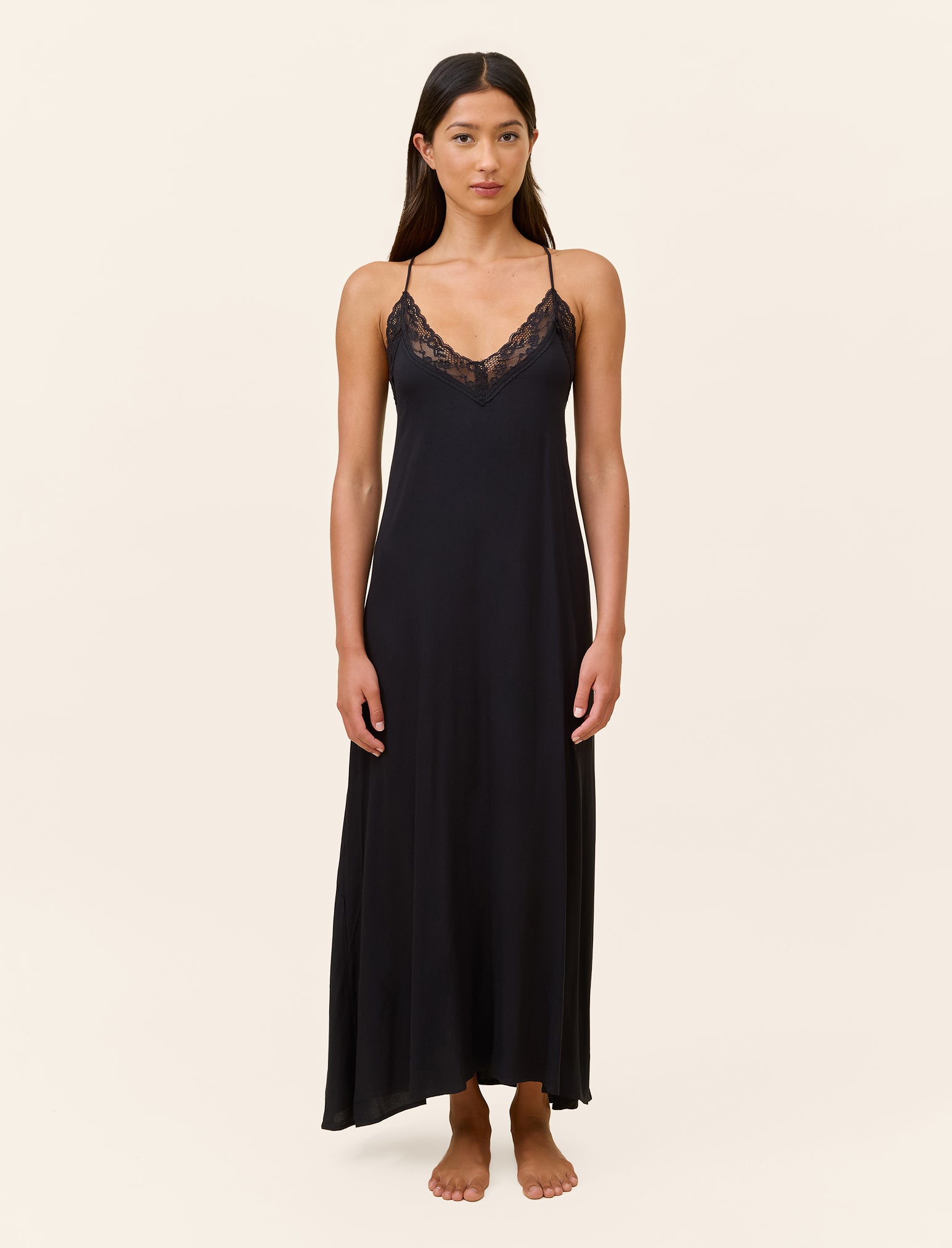 Talia Lace Front Maxi Nightgown