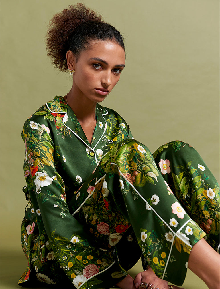 Karen Walker Love Letters Silk Wrap PJ Set