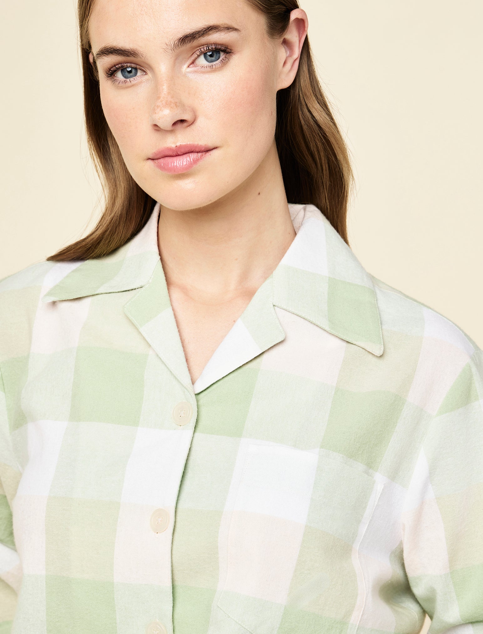 Organic Cotton Plaid Full Length PJ Set