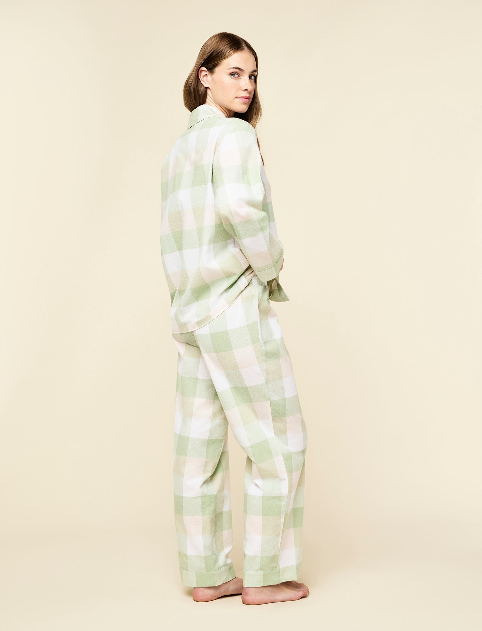 Organic Cotton Plaid Full Length PJ Set