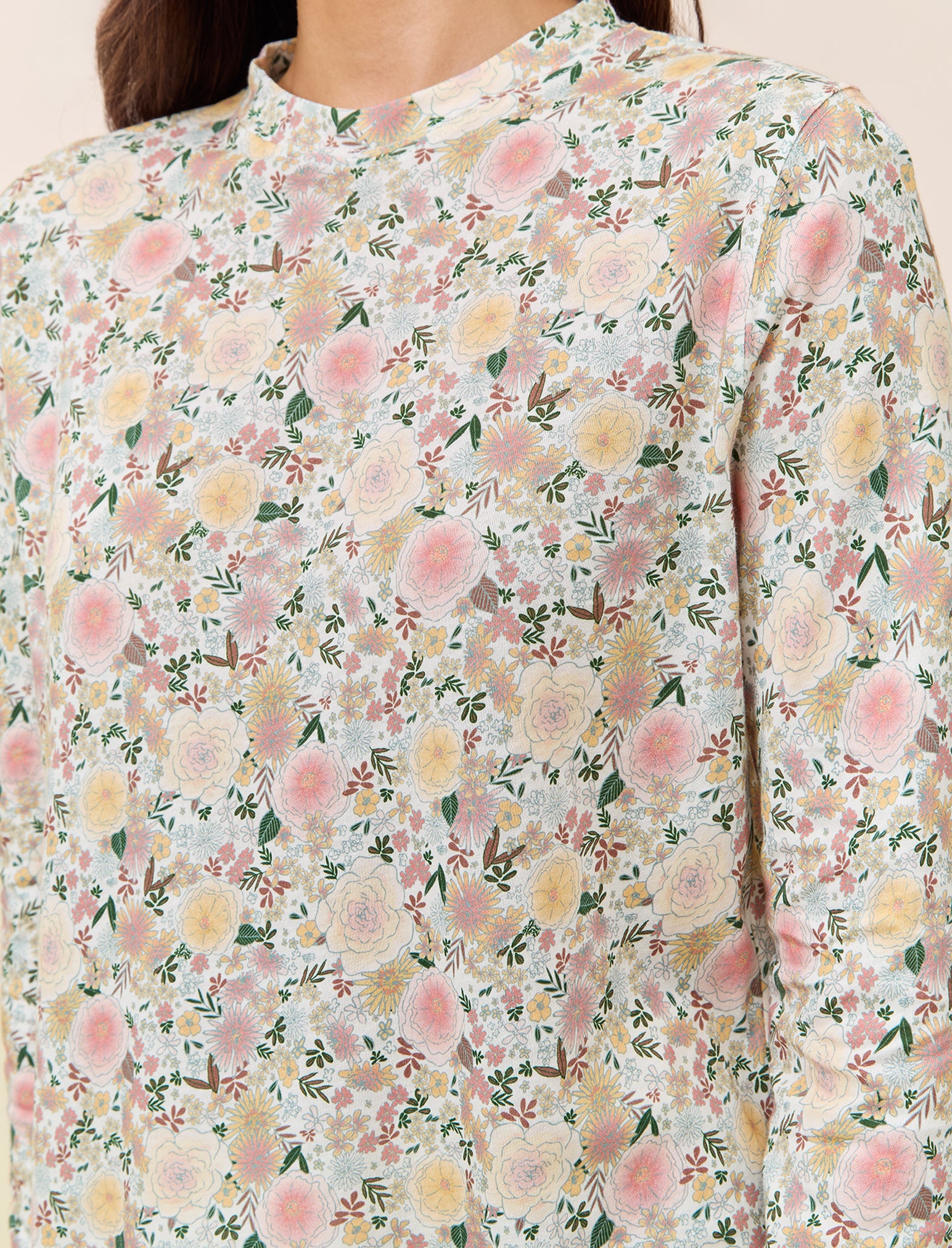 Meribel Organic Cotton Knit Long Sleeve Tee and Wide Leg Pant Set