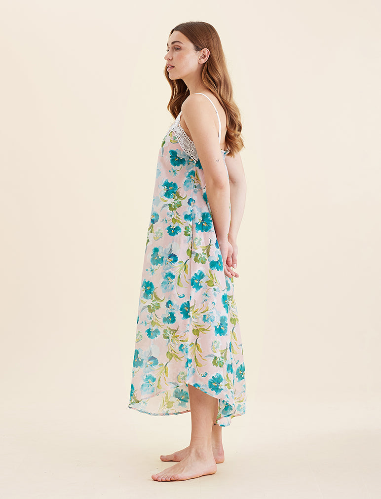 Audrey Floral Lace Front Maxi Nightie