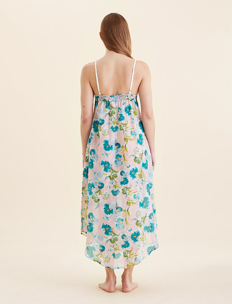 Audrey Floral Lace Front Maxi Nightie