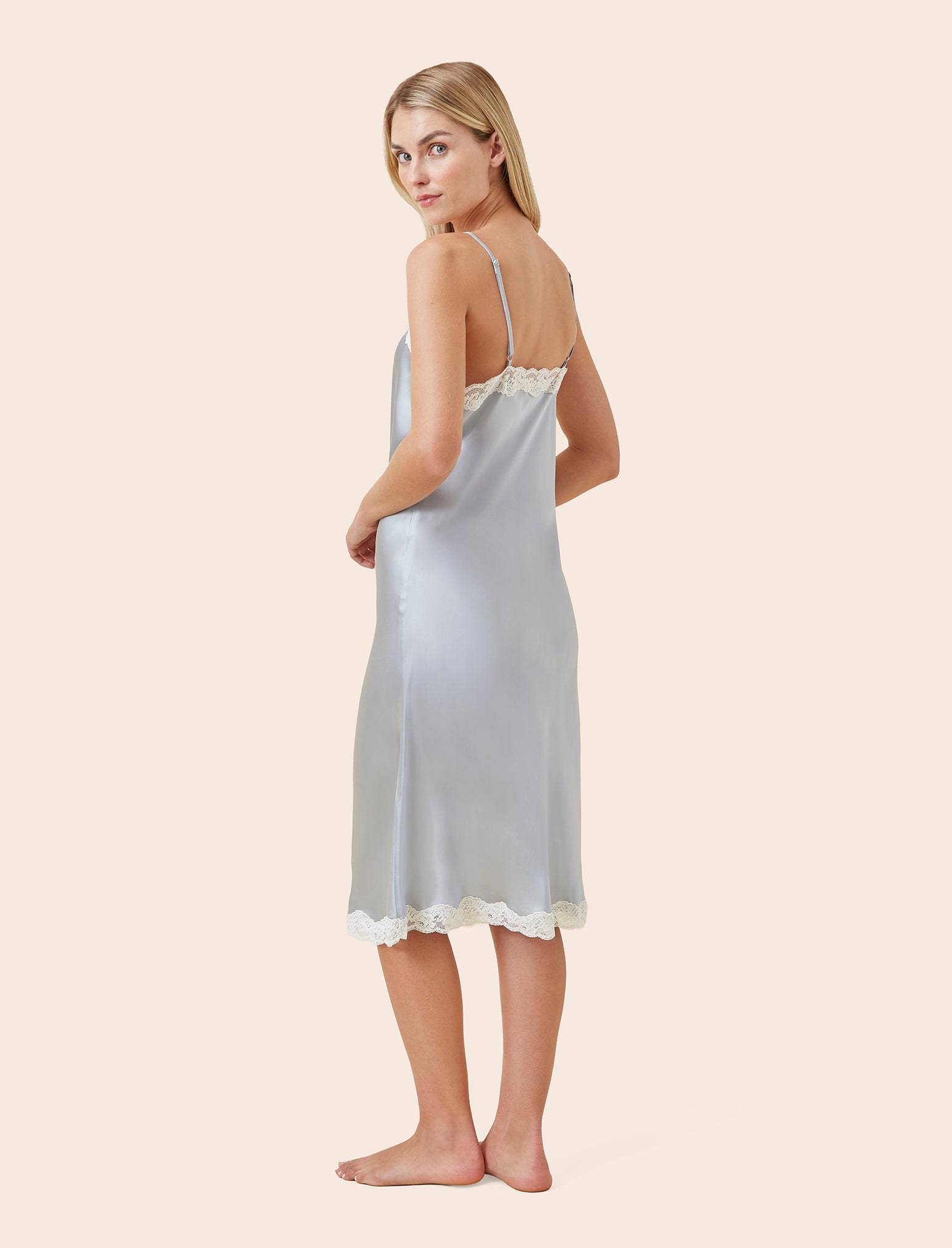 Annabelle Satin Lace Slip Nightgown