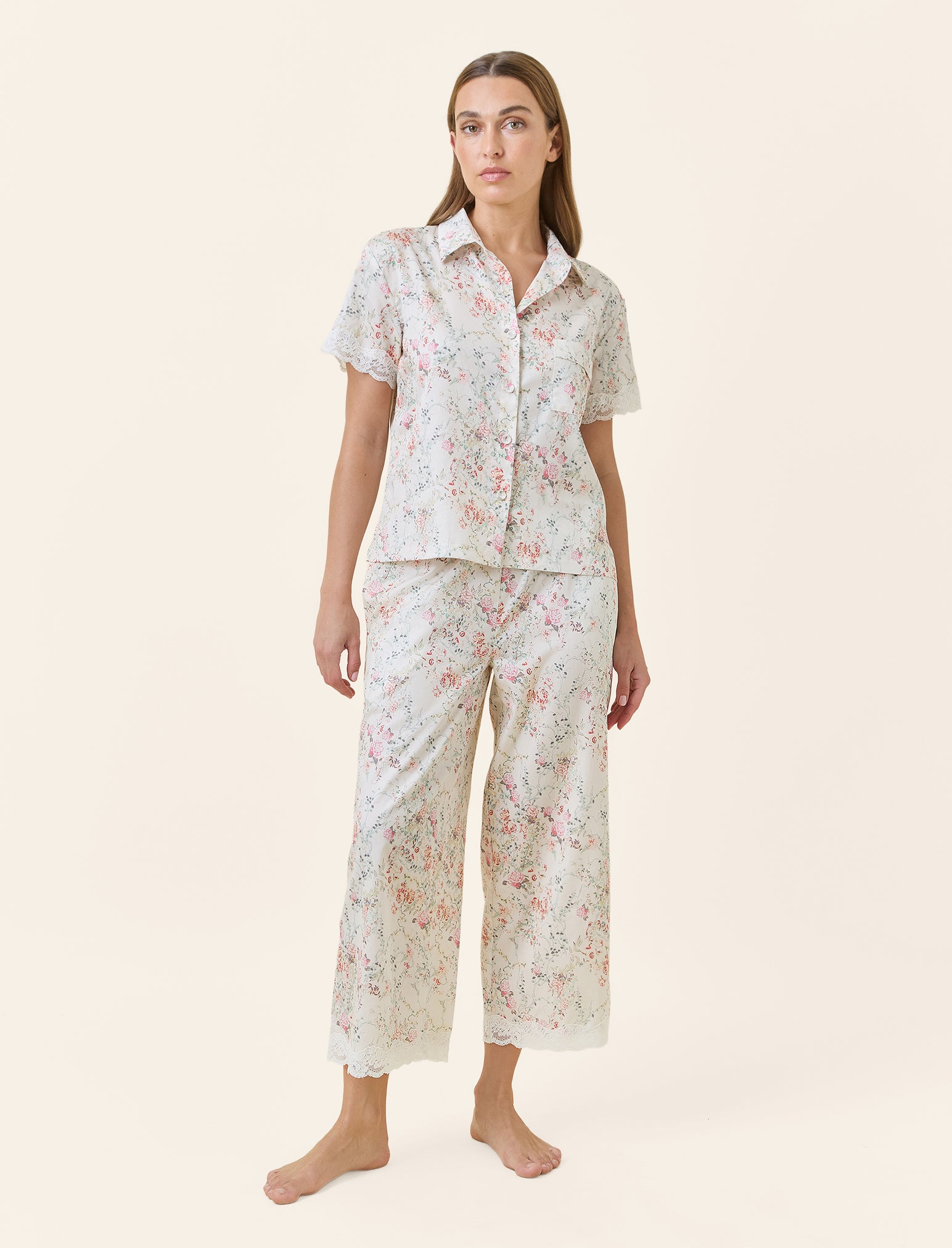 Yolly Lace Crop PJ Set