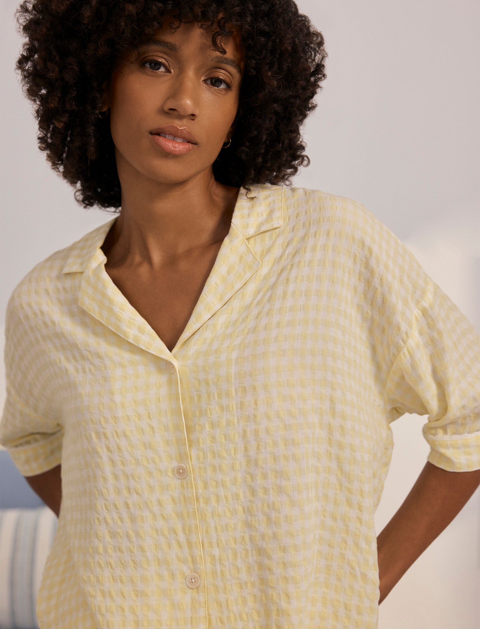 Seersucker Gingham Boxer PJ Set