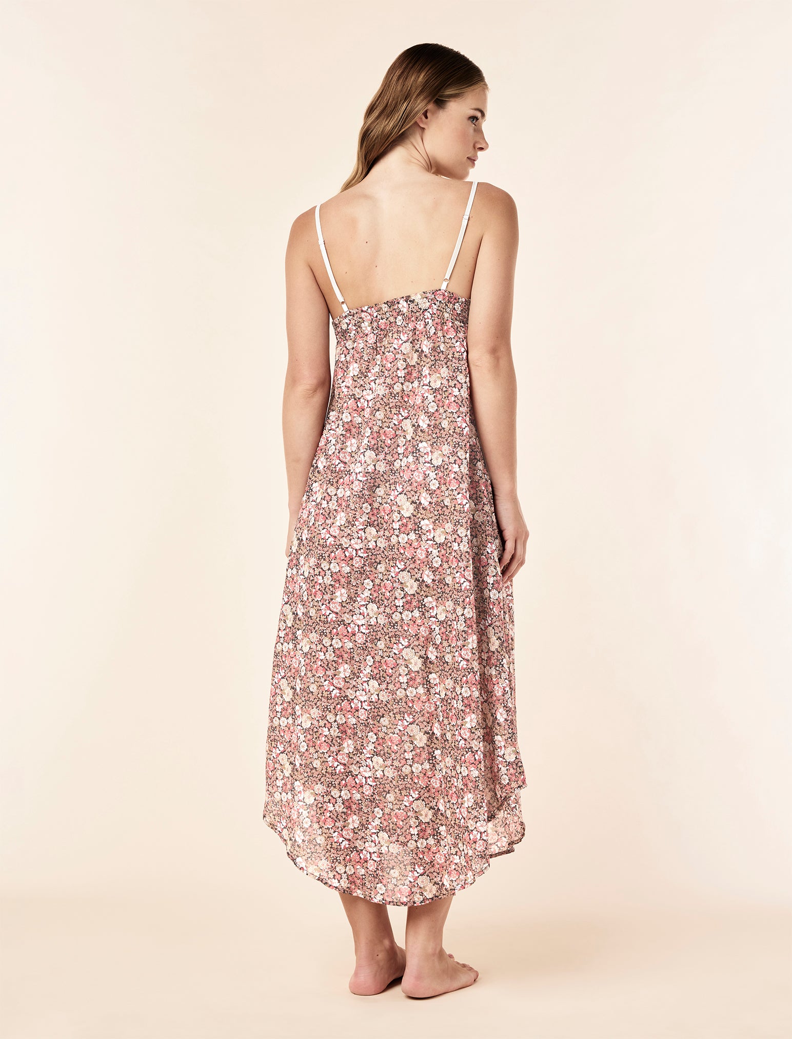 Carly Floral Lace Front Maxi Nightgown