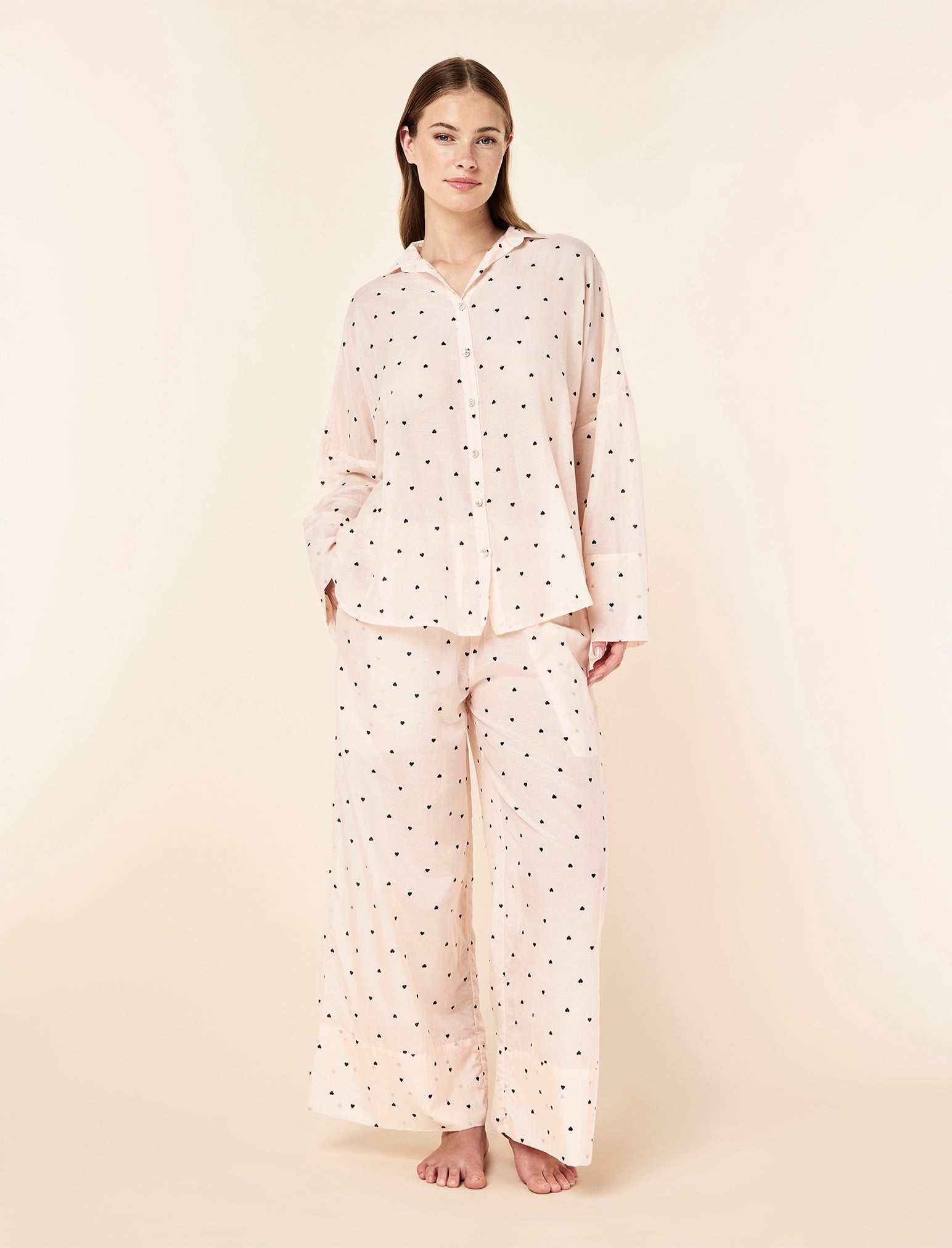 Hearts Full Length PJ Set