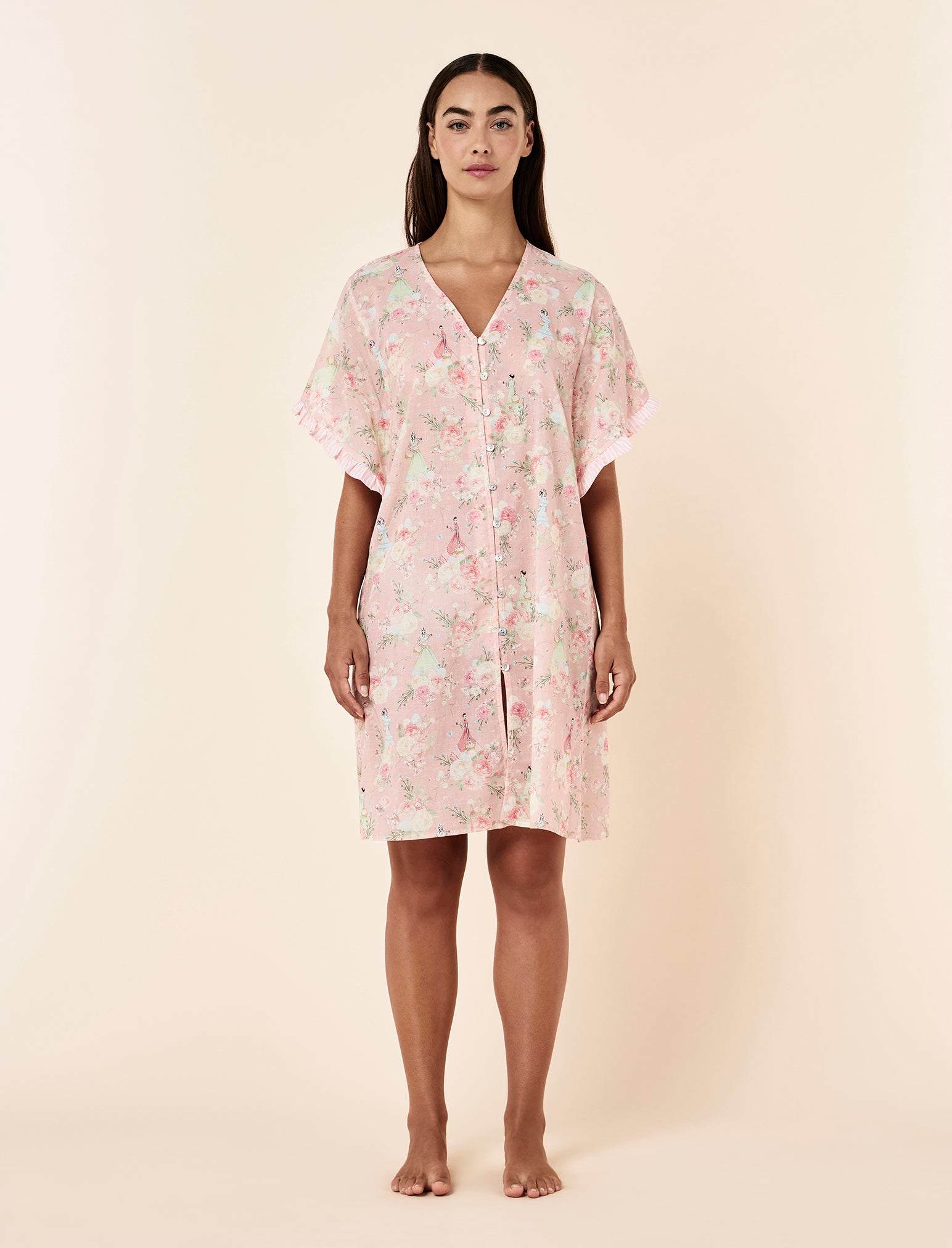Blush Baskets Frill Midi Nightie