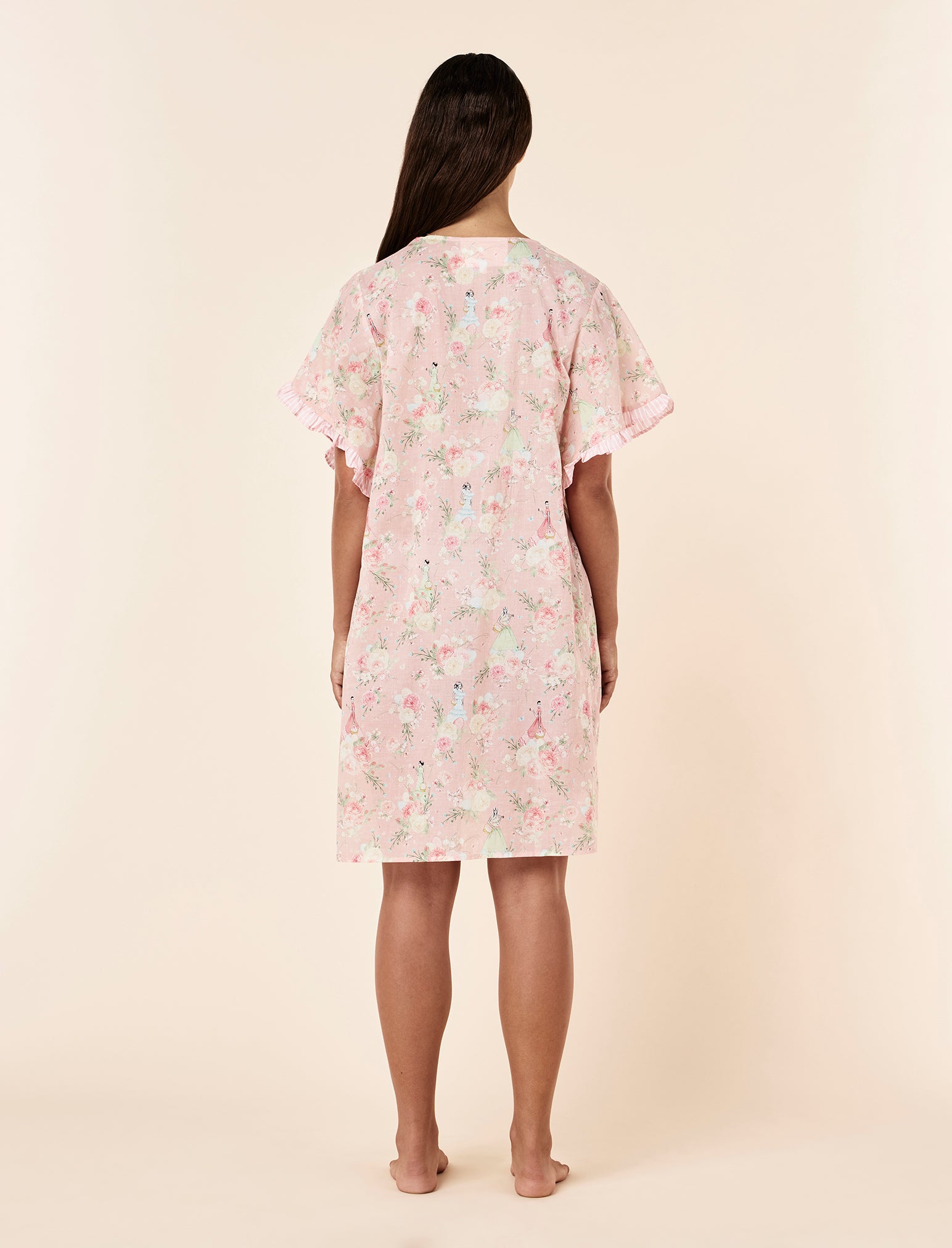 Blush Baskets Frill Midi Nightie