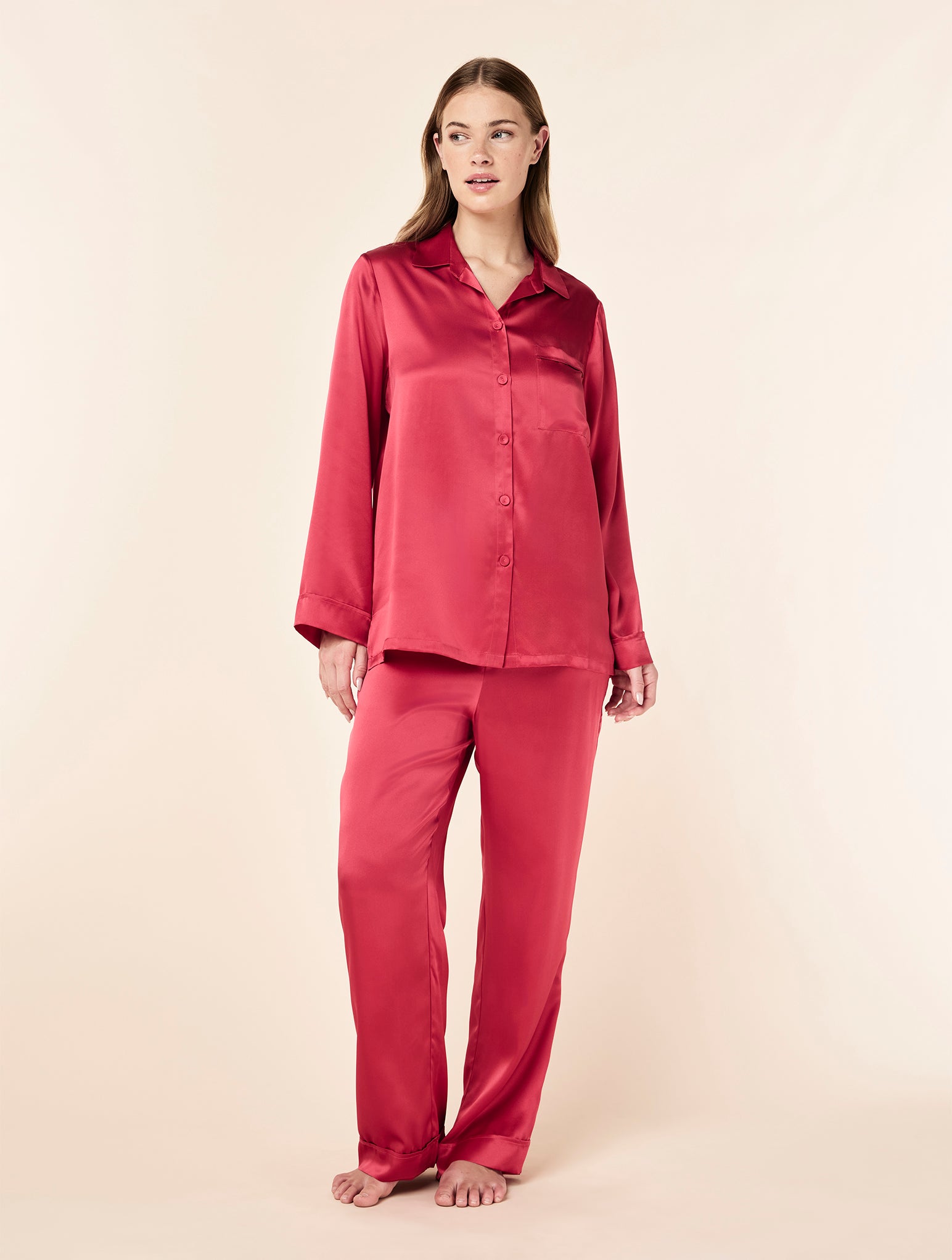 Audrey Washable Silk Full Length PJ Set