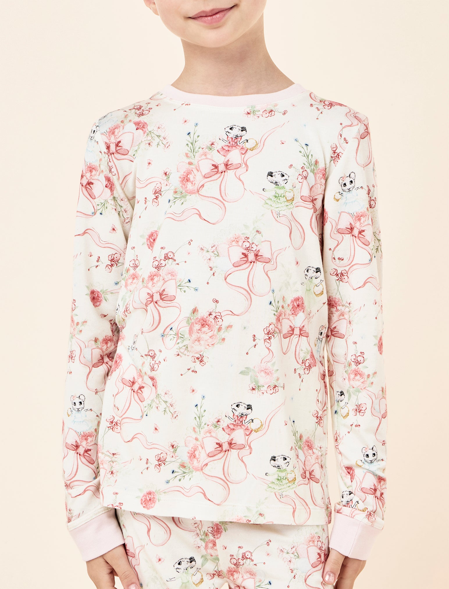 Claris The Mouse Kids Knit FL PJ Set