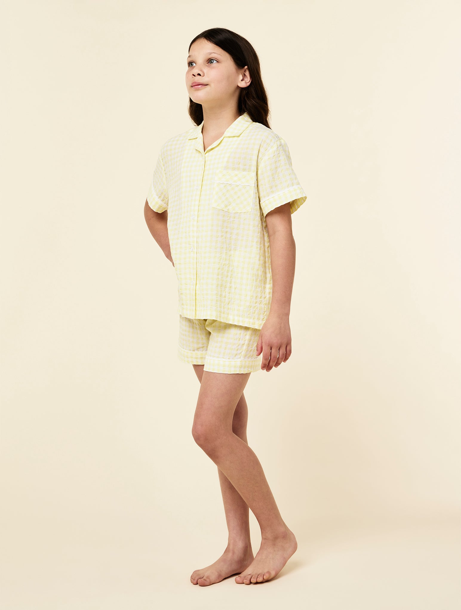 Kids Seersucker Gingham Boxer PJ Set
