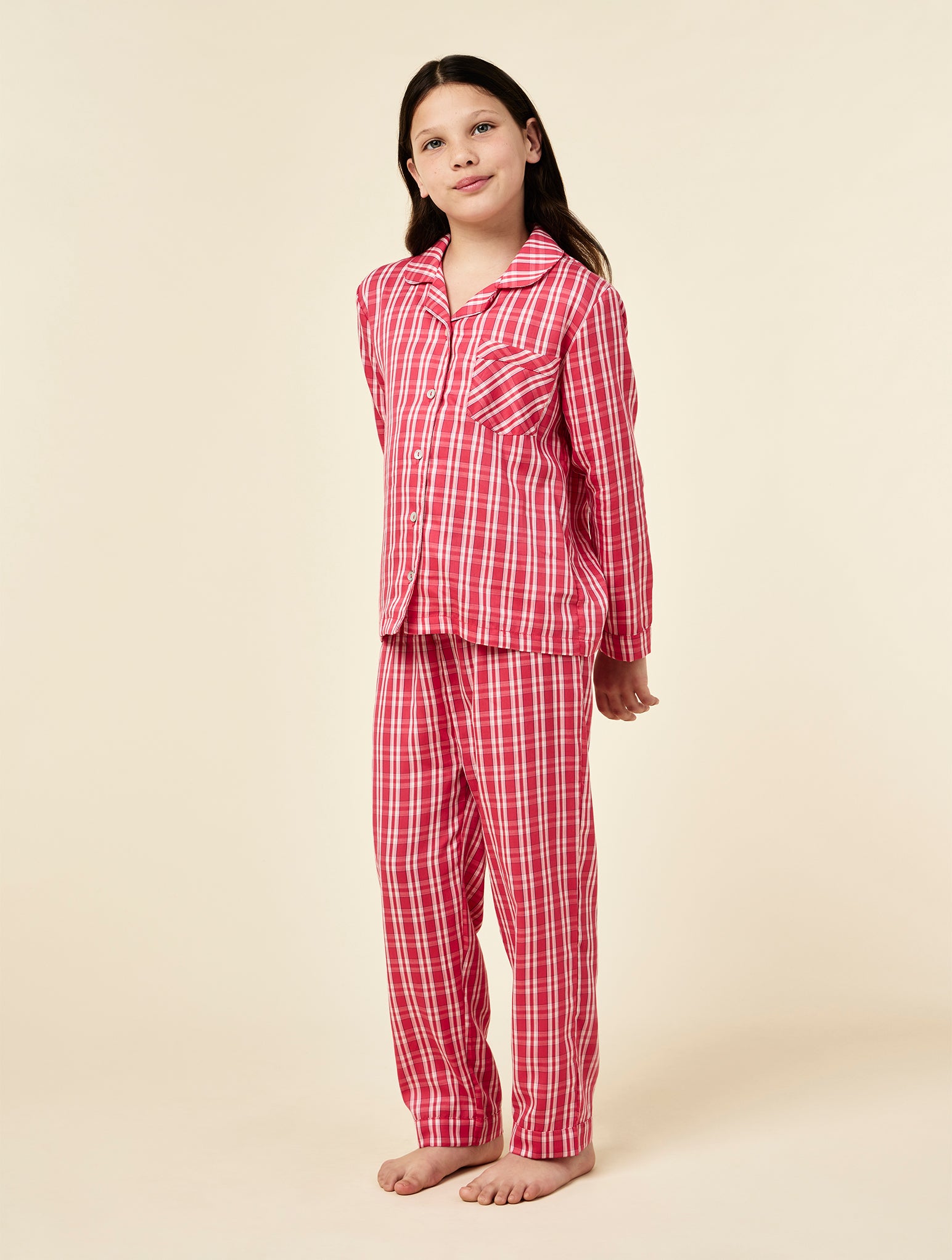 Kids Holiday Plaid Full Length PJ Set