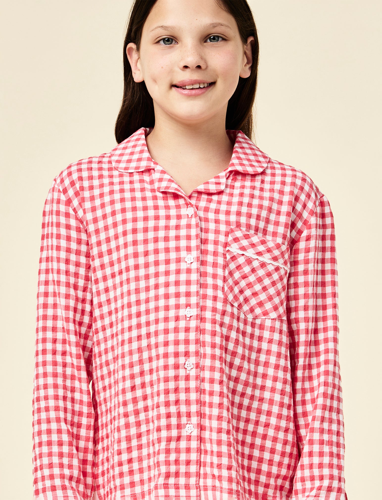 Kids Seersucker Full Length PJ Set