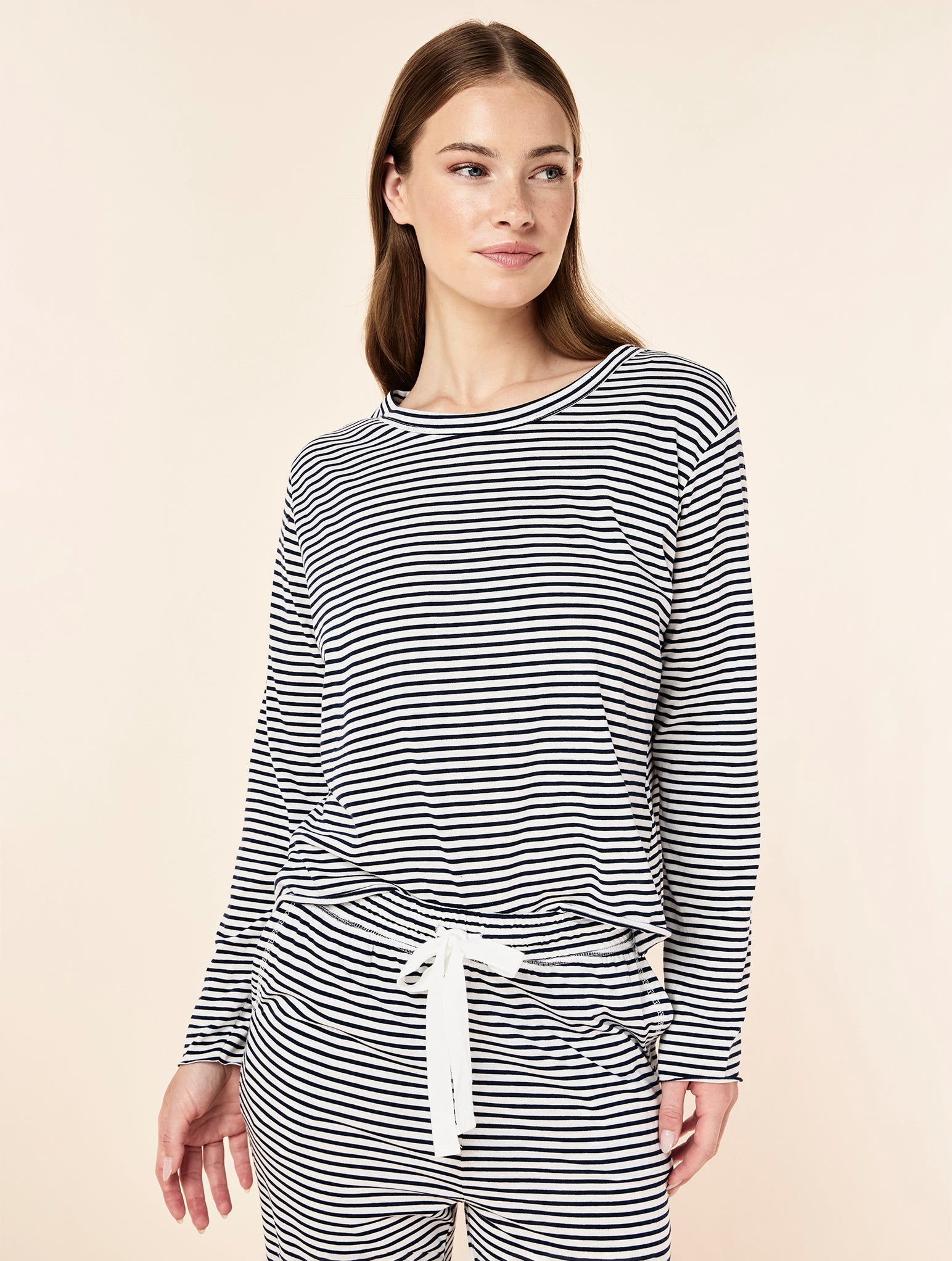 Jada Organic Cotton Boxy Long Sleeve Tee & Straight Leg Pant