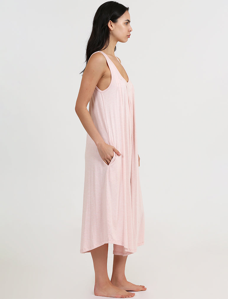 Modal Soft Pleat Front Maxi Nightgown