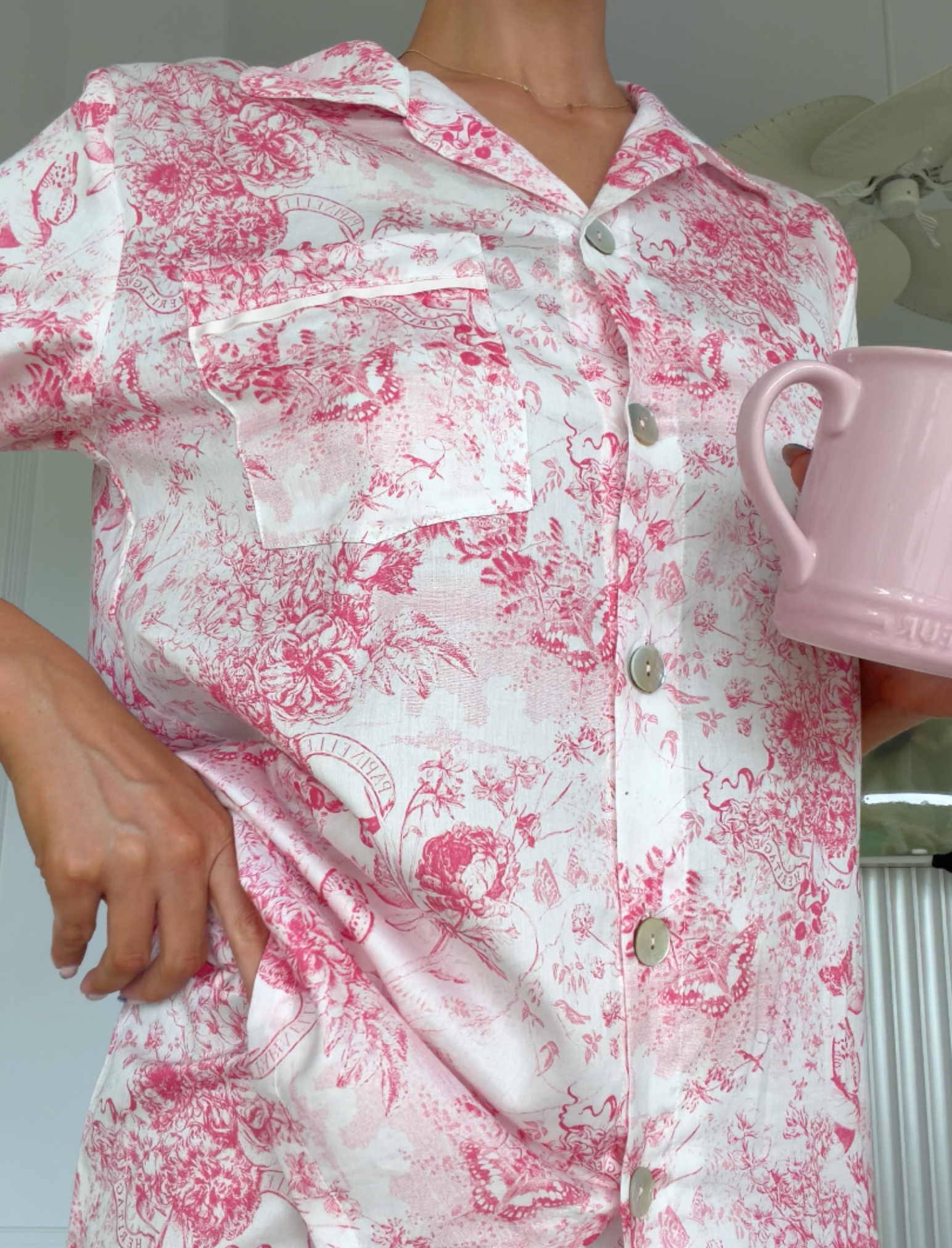 Toile De Jouy Crop PJ Set