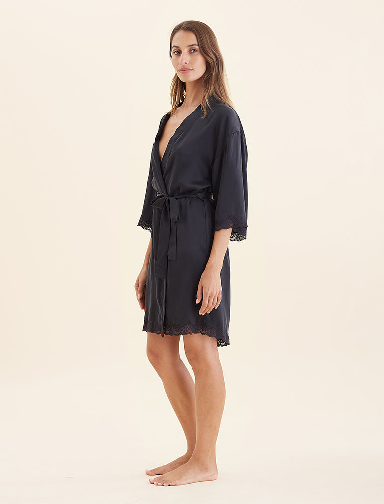 Camille Silk Lace Robe