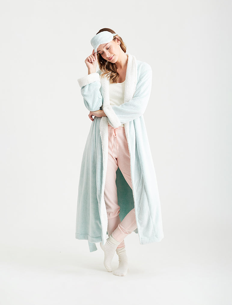 Plush Sherpa Robe & Sleep Mask