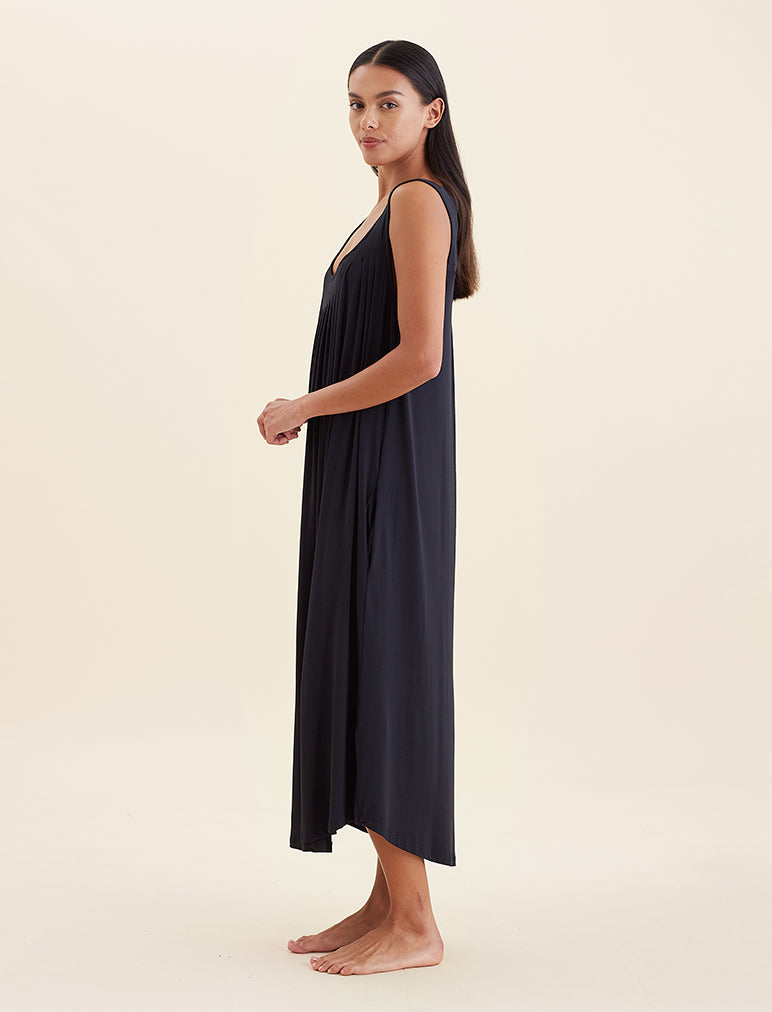 Kate Modal Soft Pleat Front Maxi Nightgown