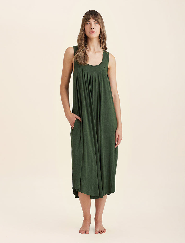 Kate Modal Soft Pleat Front Maxi Nightgown