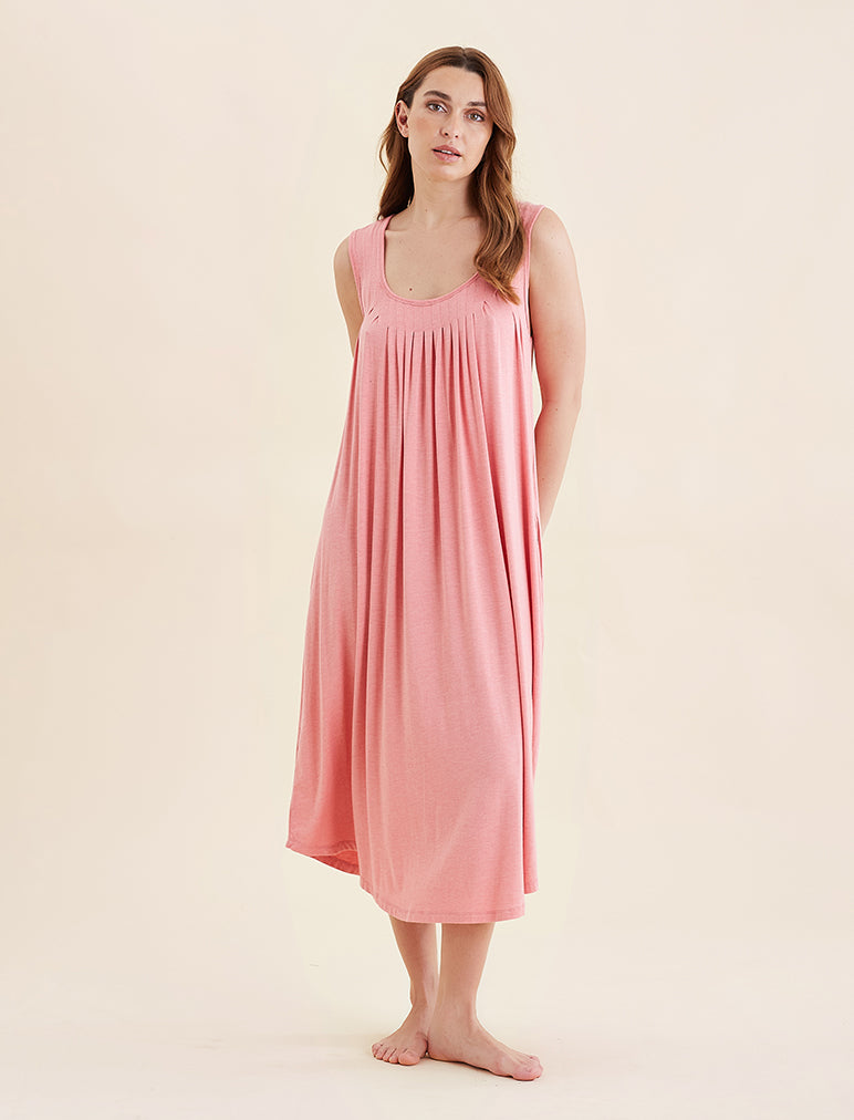 Kate Modal Soft Pleat Front Maxi Nightgown