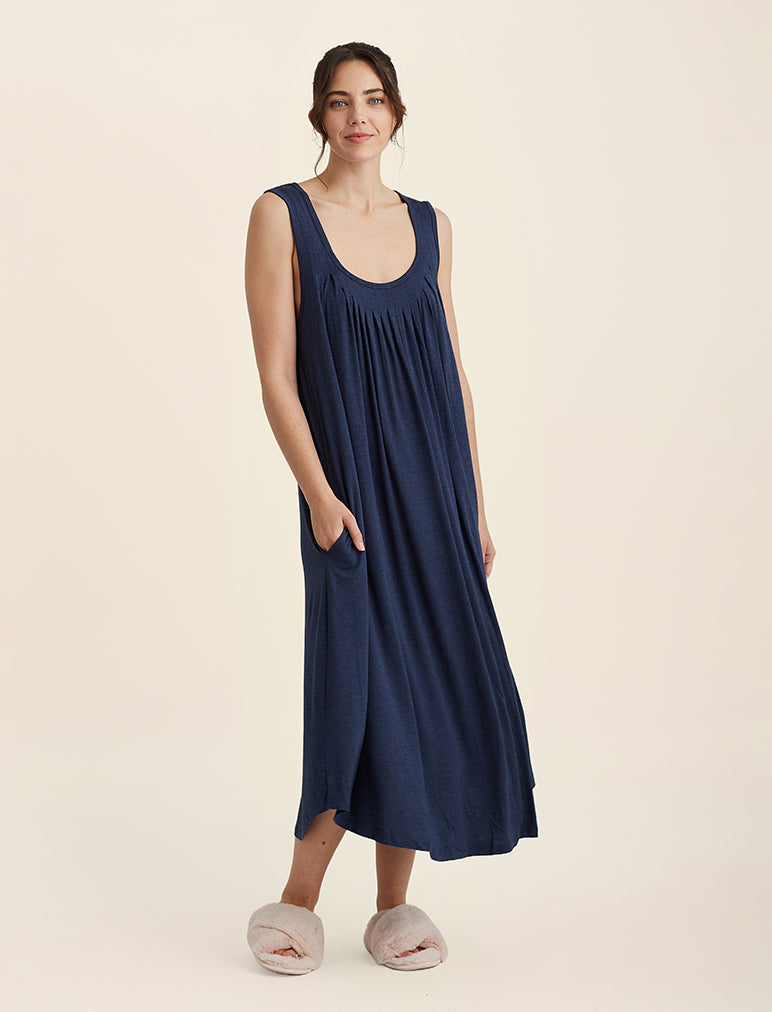 Kate Modal Soft Pleat Front Maxi Nightgown