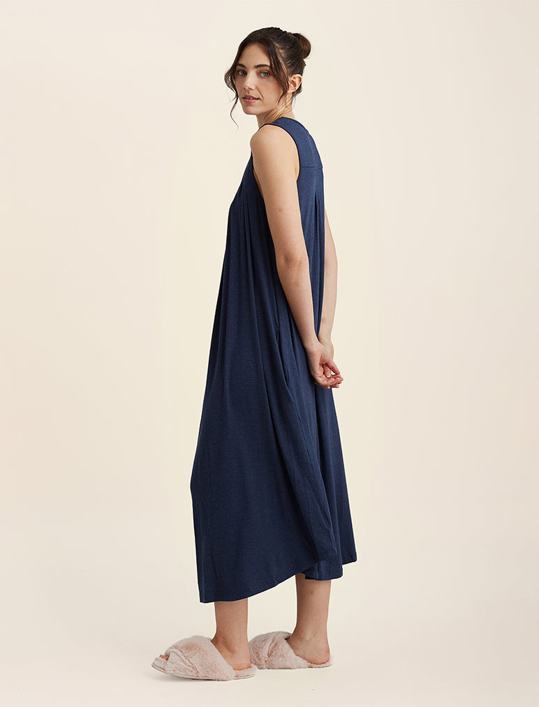 Kate Modal Soft Pleat Front Maxi Nightgown