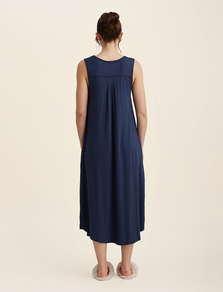 Kate Modal Soft Pleat Front Maxi Nightgown