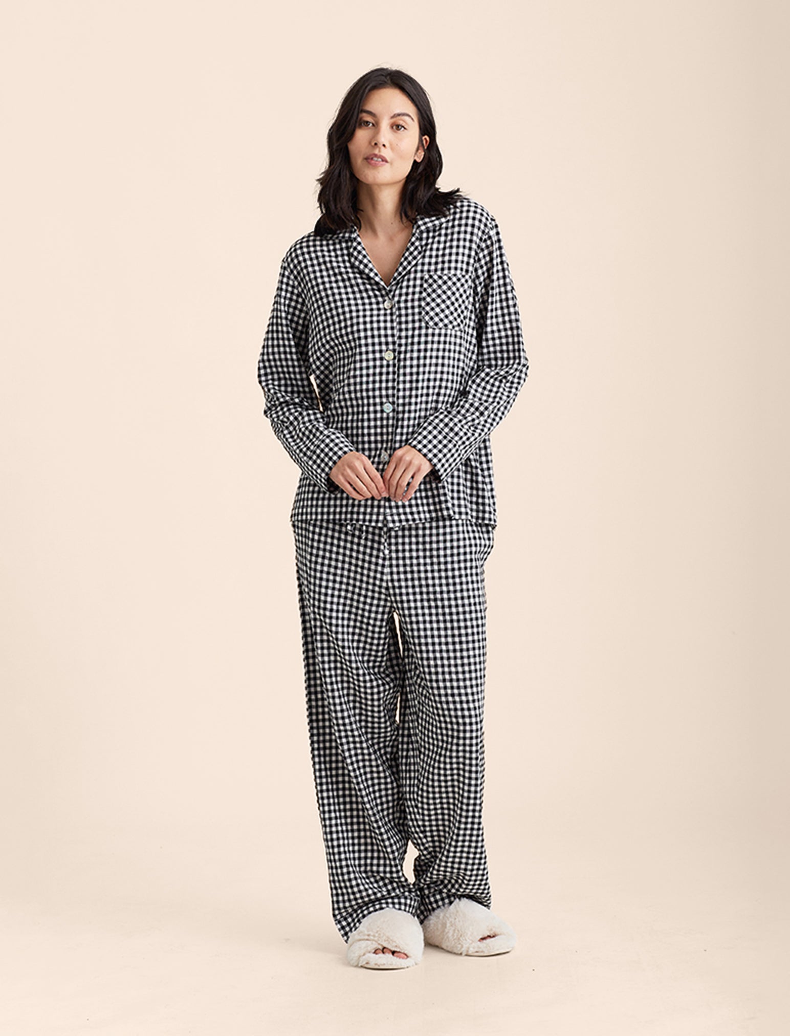 Seersucker Gingham Full Length PJs