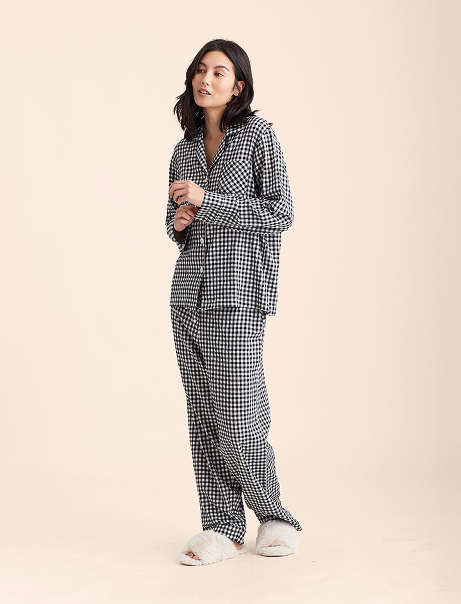 Seersucker Gingham Full Length PJs
