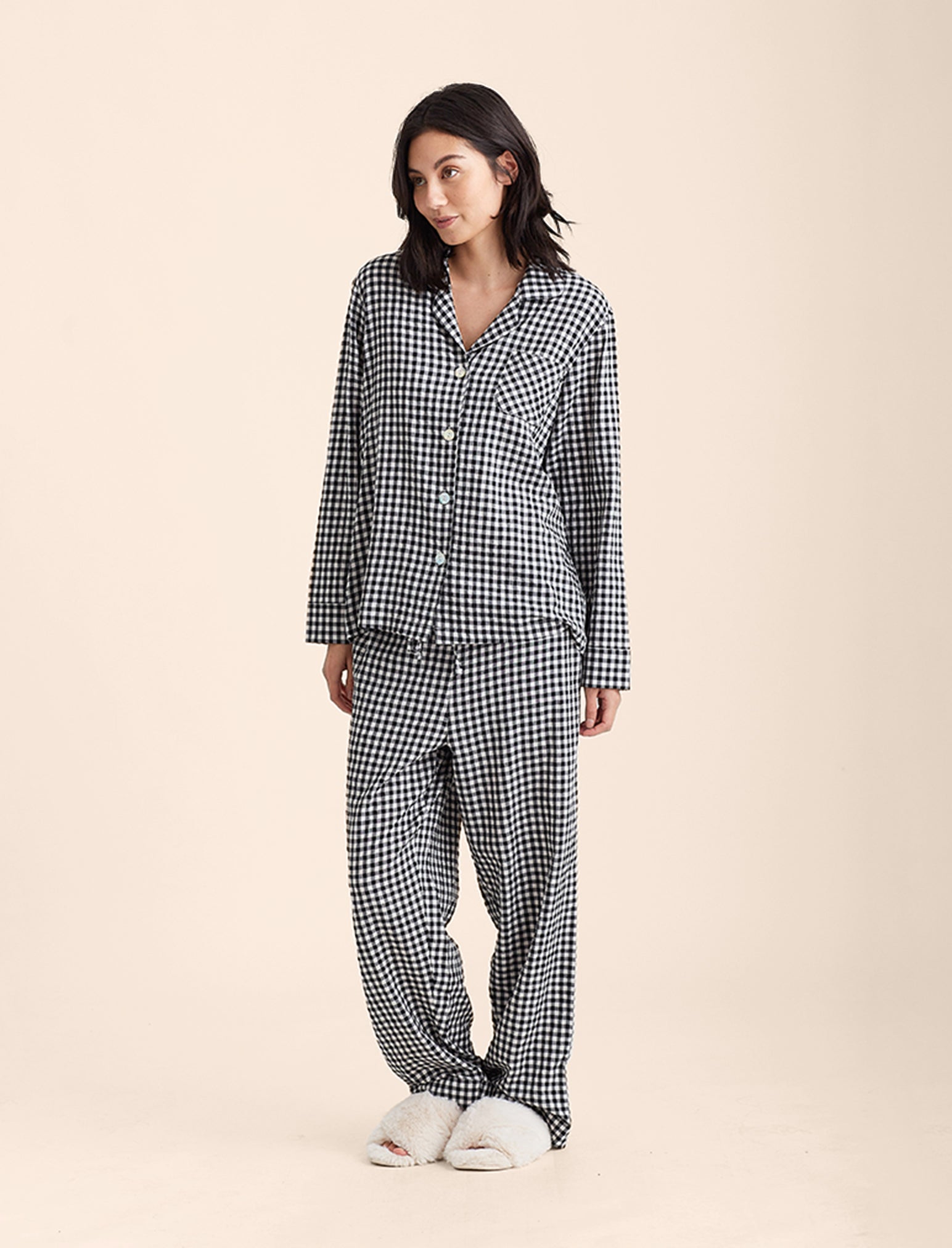 Seersucker Gingham Full Length PJs