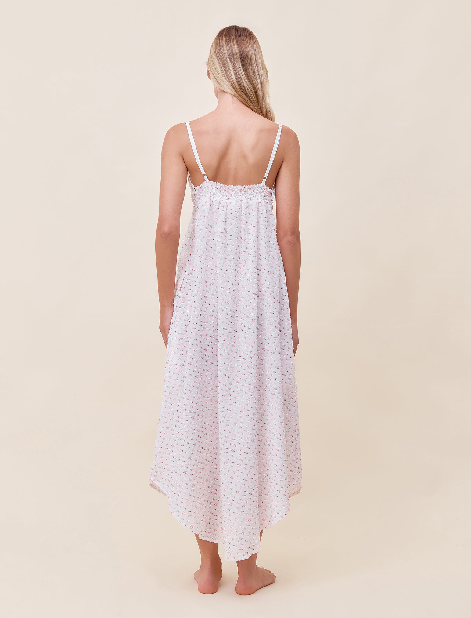 Swiss Dot Lace Front Maxi Nightie