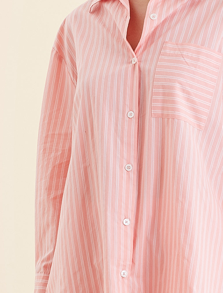 Double Stripe Shirting Boxer PJ Set
