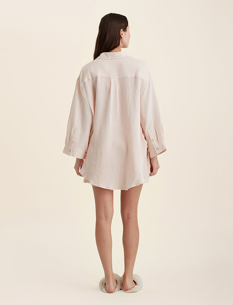 Ashley Textured Cotton Oversized Shirt