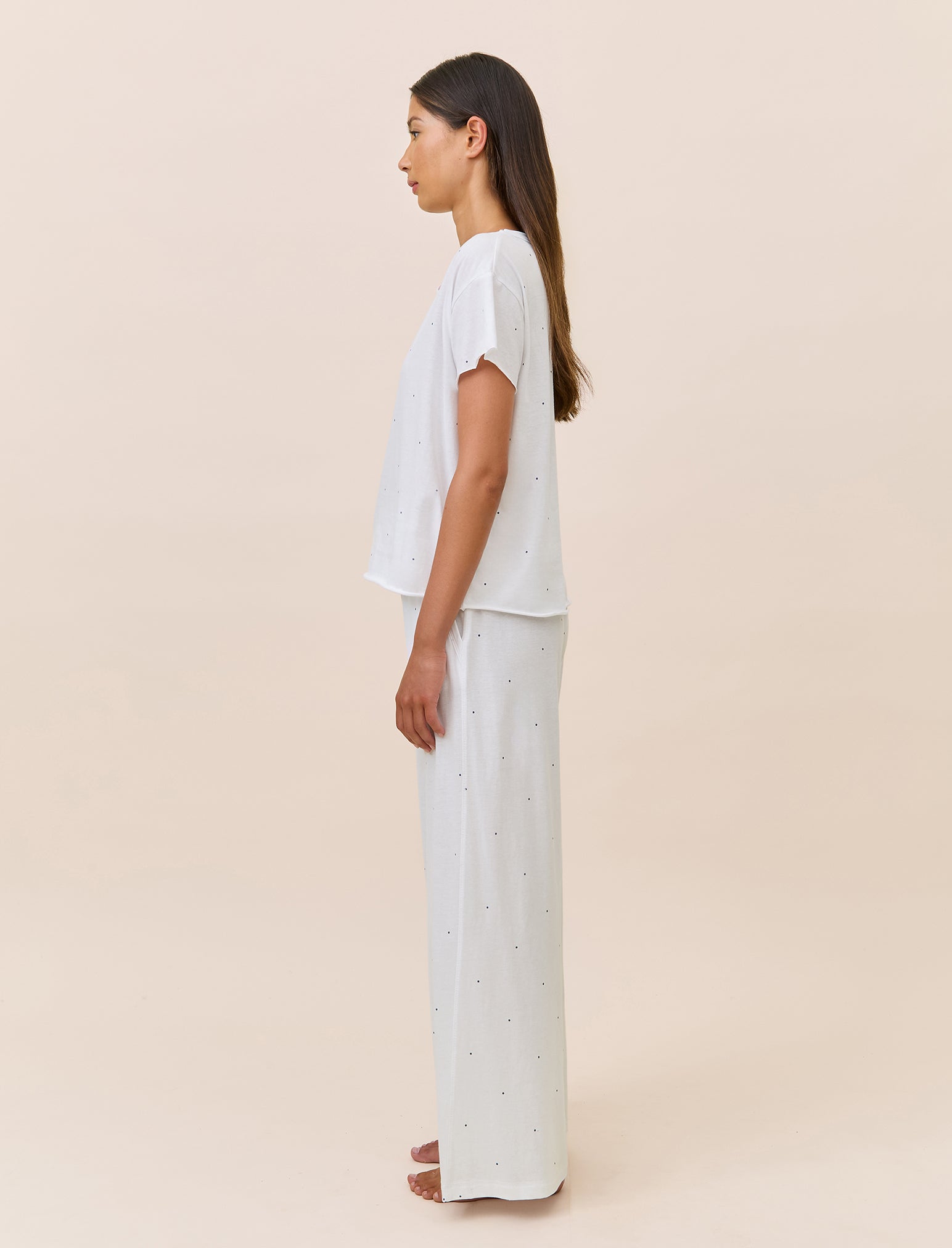 Jada Organic Cotton Knit Boxy Tee & Wide Leg Pant Set