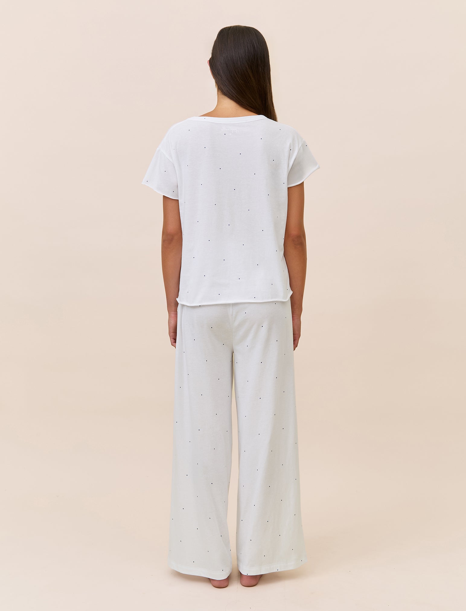 Jada Organic Cotton Knit Boxy Tee & Wide Leg Pant Set