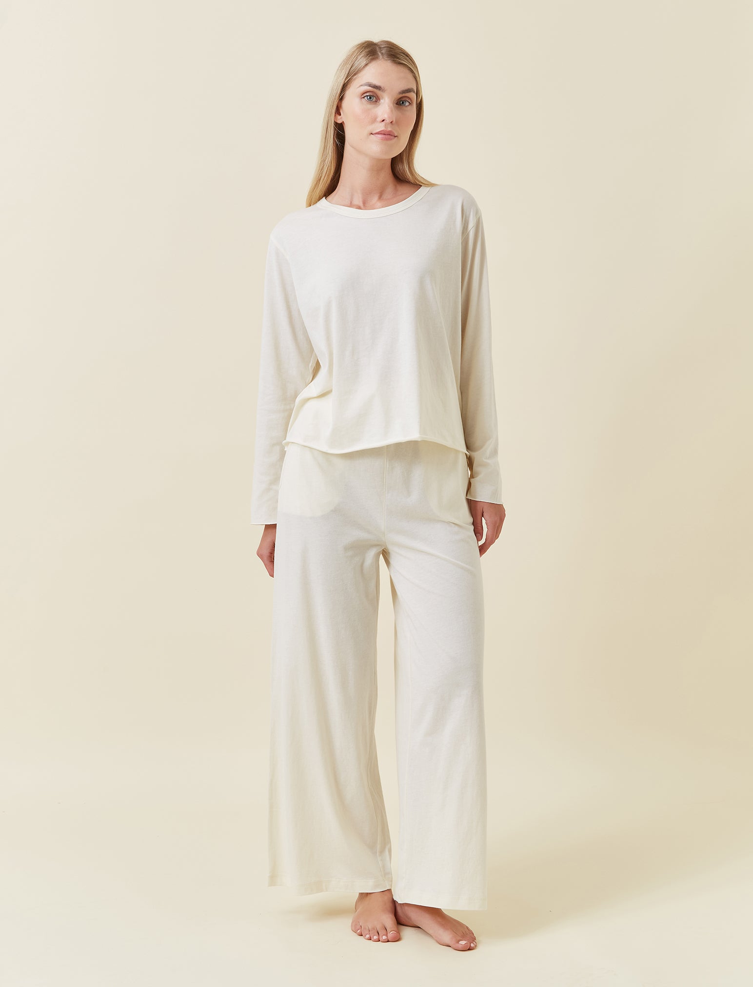 Jada Organic Cotton Knit Long Sleeve Boxy Tee