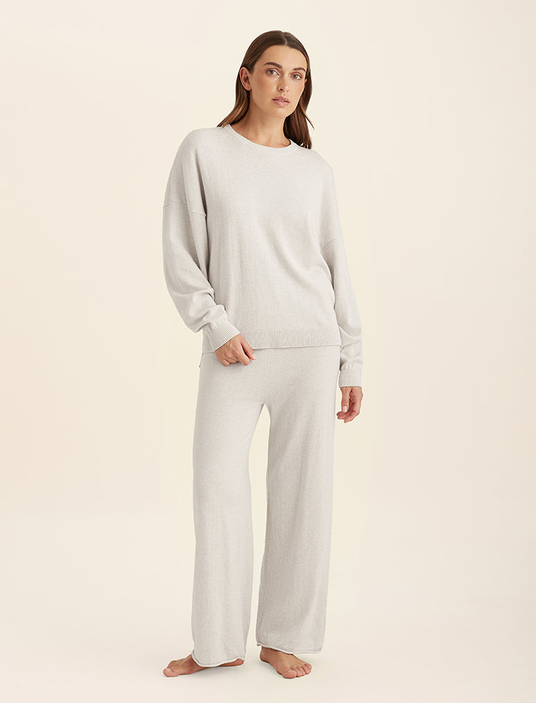 Cotton Cashmere Crew Neck Sweater