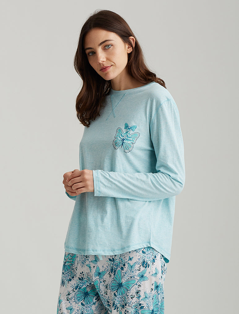 Megan Hess Butterfly Long Sleeve Print Tee