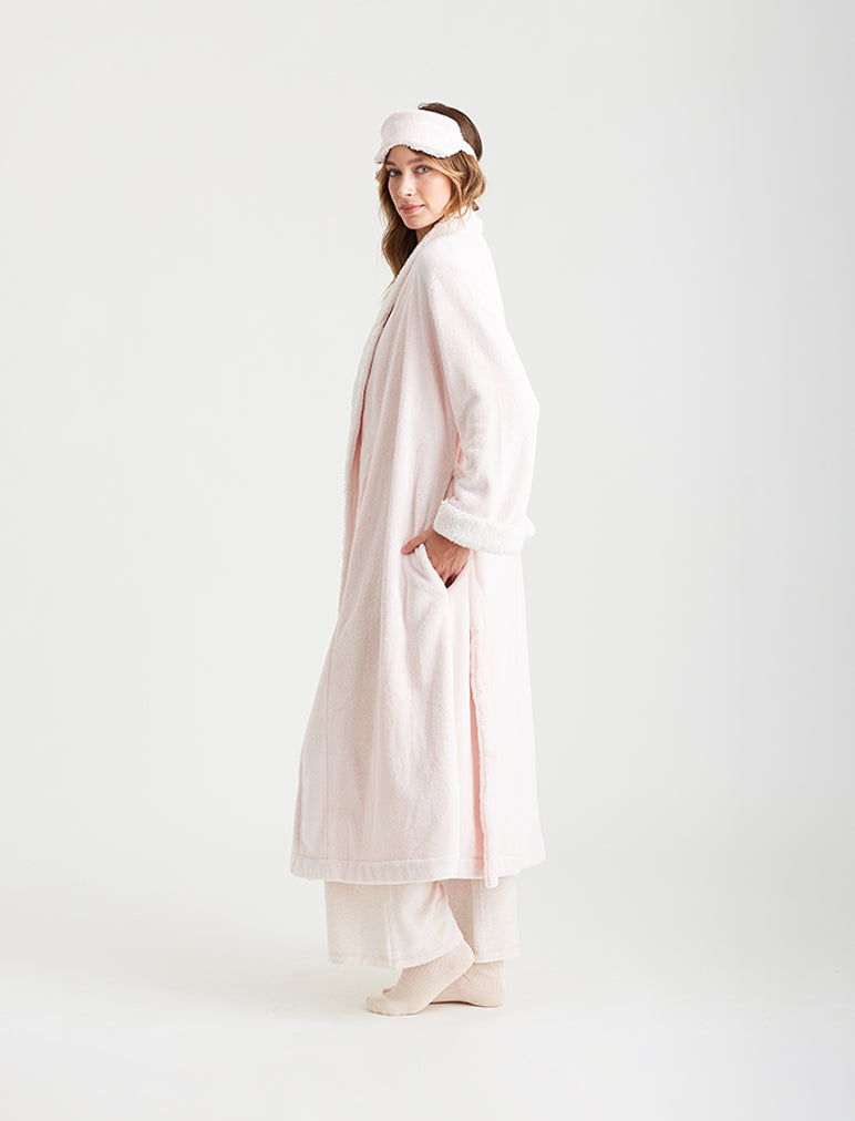 Plush Sherpa Robe & Sleep Mask