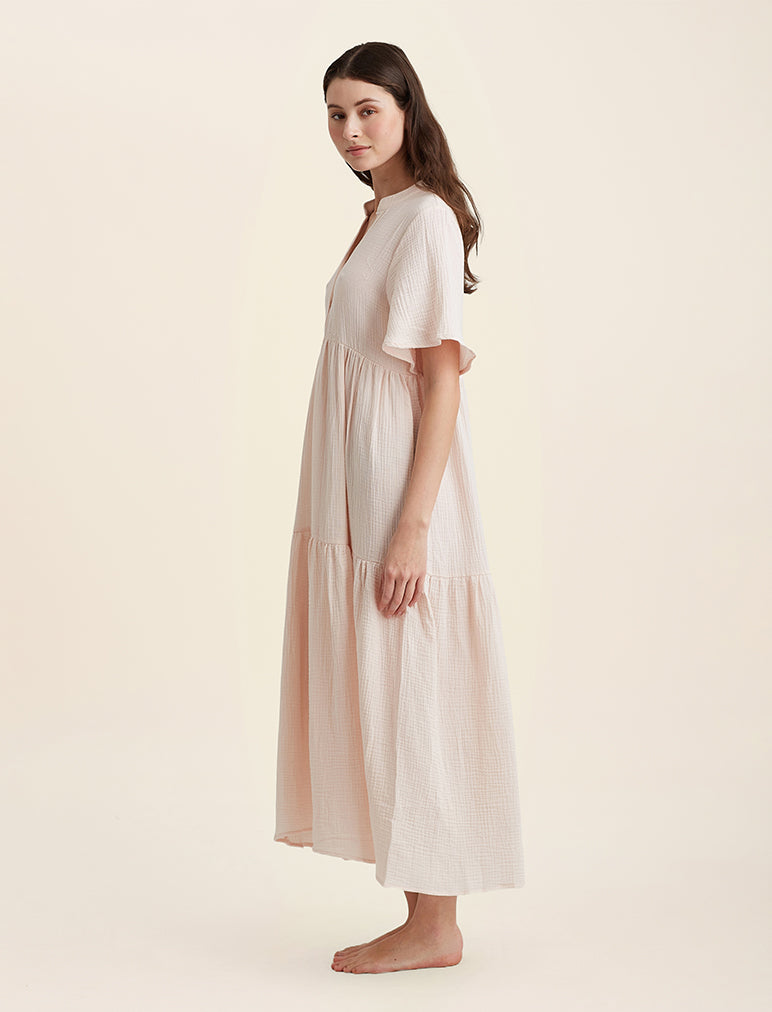 Ashley Textured Cotton Maxi Nightdress