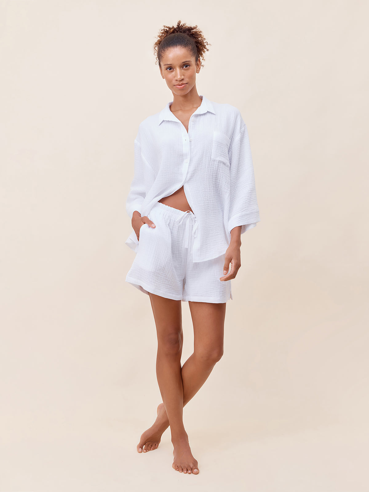 Ashley Textured Cotton Boxer PJ Set