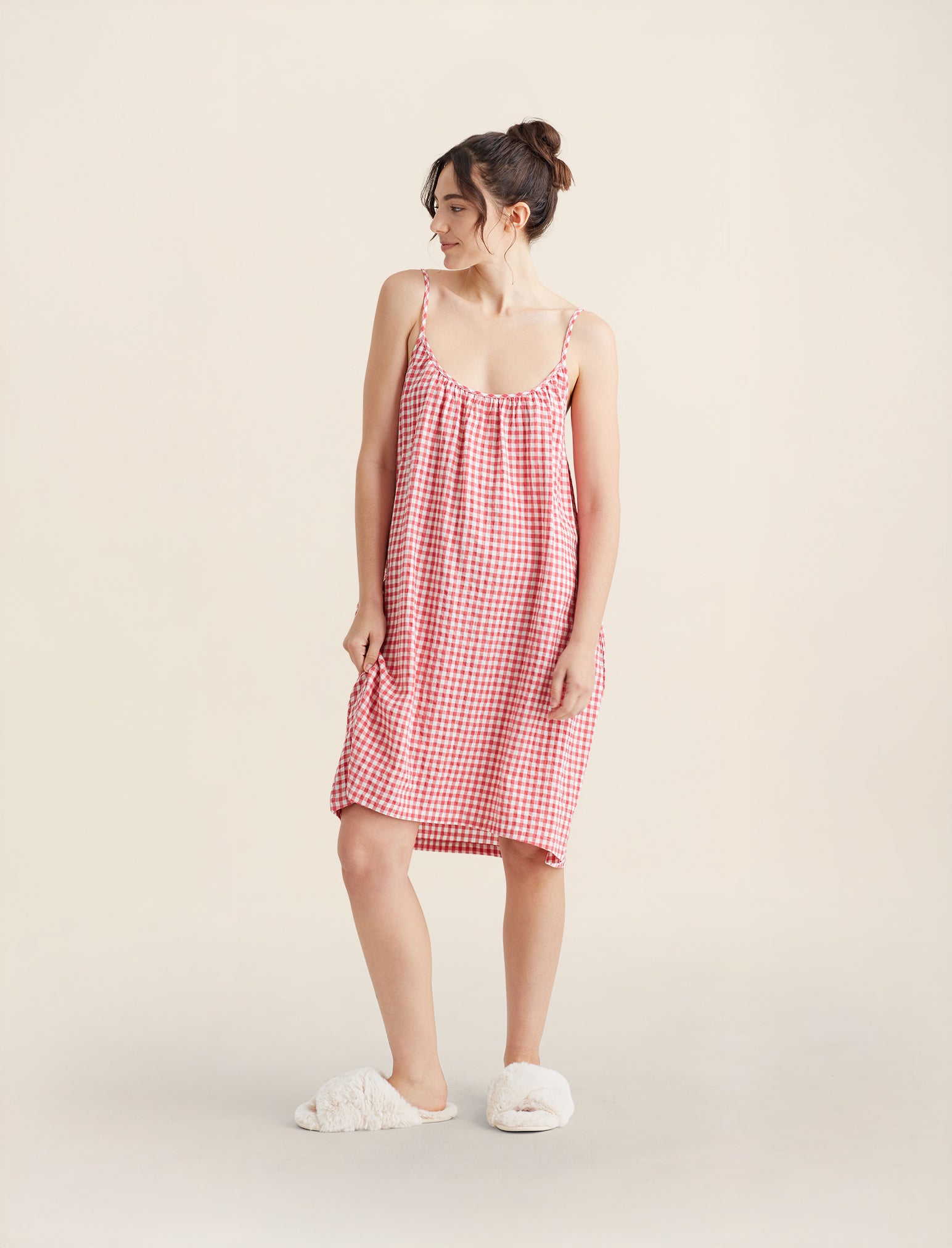 Seersucker Strappy Nightgown