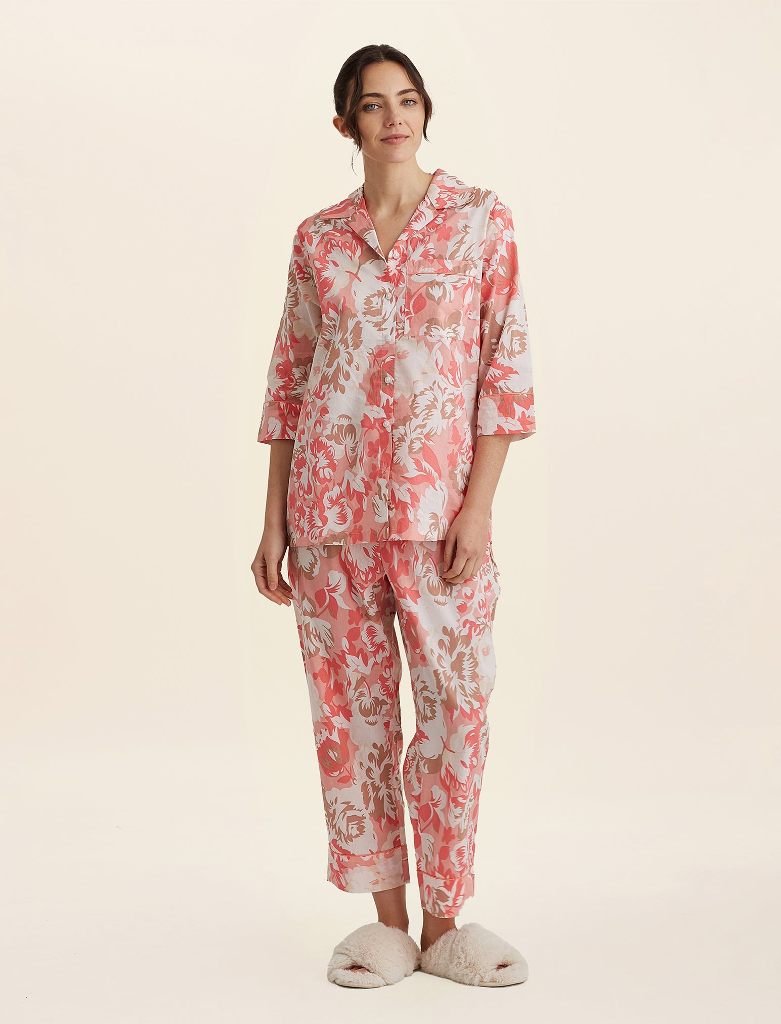 Karen Walker Ornamental Floral Crop PJ Shirt